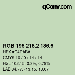 カラーコード: RGB 196 218.2 186.6 | qconv.com