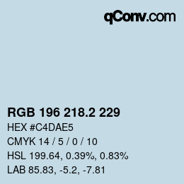 カラーコード: RGB 196 218.2 229 | qconv.com