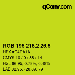カラーコード: RGB 196 218.2 26.6 | qconv.com