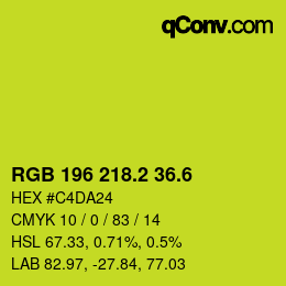 カラーコード: RGB 196 218.2 36.6 | qconv.com