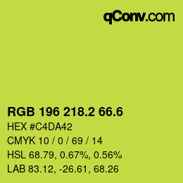 カラーコード: RGB 196 218.2 66.6 | qconv.com