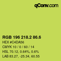 カラーコード: RGB 196 218.2 86.6 | qconv.com