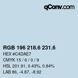 カラーコード: RGB 196 218.6 231.6 | qconv.com