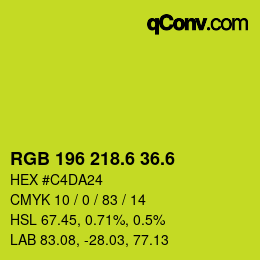カラーコード: RGB 196 218.6 36.6 | qconv.com
