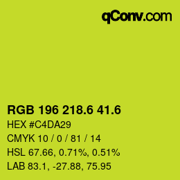 カラーコード: RGB 196 218.6 41.6 | qconv.com