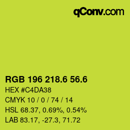 カラーコード: RGB 196 218.6 56.6 | qconv.com