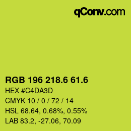 カラーコード: RGB 196 218.6 61.6 | qconv.com