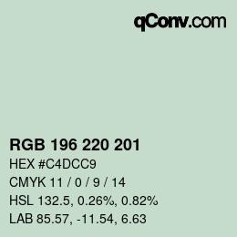 Farbcode: RGB 196 220 201 | qconv.com