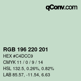 Código de color: RGB 196 220 201 | qconv.com