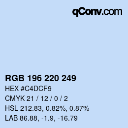 カラーコード: RGB 196 220 249 | qconv.com