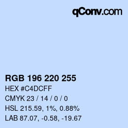 カラーコード: RGB 196 220 255 | qconv.com