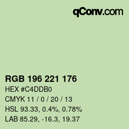 Farbcode: RGB 196 221 176 | qconv.com