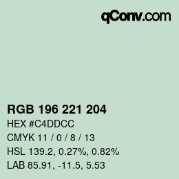 カラーコード: RGB 196 221 204 | qconv.com