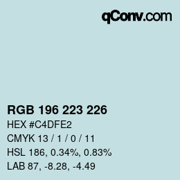 カラーコード: RGB 196 223 226 | qconv.com