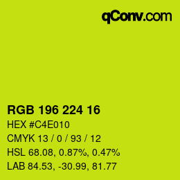 Color code: RGB 196 224 16 | qconv.com