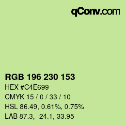 颜色代码: RGB 196 230 153 | qconv.com