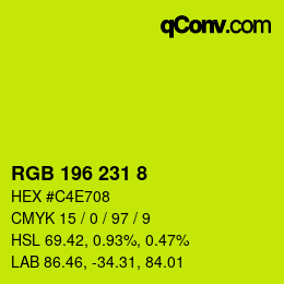 颜色代码: RGB 196 231 8 | qconv.com