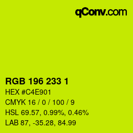 カラーコード: RGB 196 233 1 | qconv.com