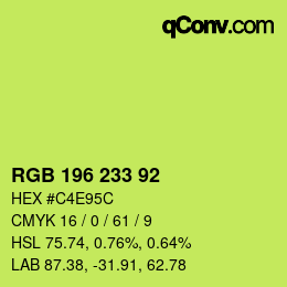 Color code: RGB 196 233 92 | qconv.com