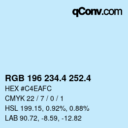 カラーコード: RGB 196 234.4 252.4 | qconv.com