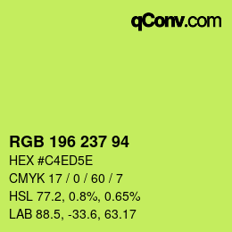 Farbcode: RGB 196 237 94 | qconv.com