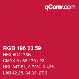 Color code: RGB 196 23 59 | qconv.com