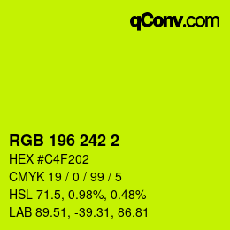 カラーコード: RGB 196 242 2 | qconv.com