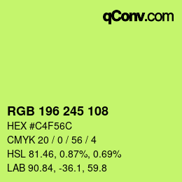 颜色代码: RGB 196 245 108 | qconv.com