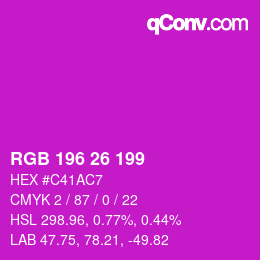 Color code: RGB 196 26 199 | qconv.com