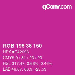 Farbcode: RGB 196 38 150 | qconv.com