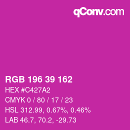 Color code: RGB 196 39 162 | qconv.com