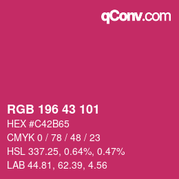 Color code: RGB 196 43 101 | qconv.com
