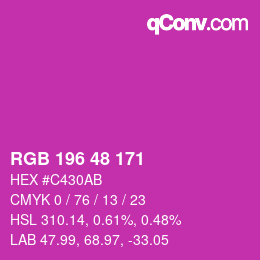 カラーコード: RGB 196 48 171 | qconv.com