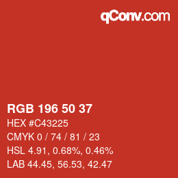 カラーコード: RGB 196 50 37 | qconv.com