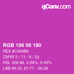 颜色代码: RGB 196 56 180 | qconv.com