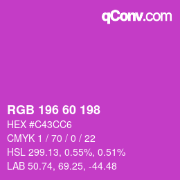 颜色代码: RGB 196 60 198 | qconv.com