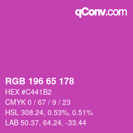 カラーコード: RGB 196 65 178 | qconv.com