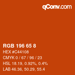 颜色代码: RGB 196 65 8 | qconv.com