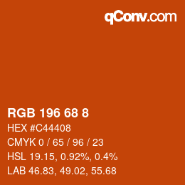 颜色代码: RGB 196 68 8 | qconv.com