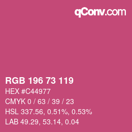 Color code: RGB 196 73 119 | qconv.com