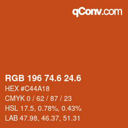 カラーコード: RGB 196 74.6 24.6 | qconv.com