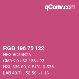 Code couleur: RGB 196 75 122 | qconv.com