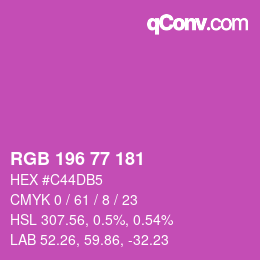 颜色代码: RGB 196 77 181 | qconv.com