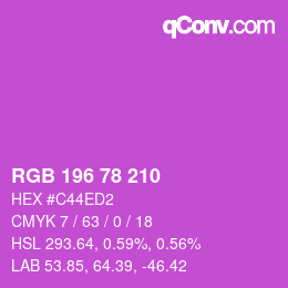 カラーコード: RGB 196 78 210 | qconv.com