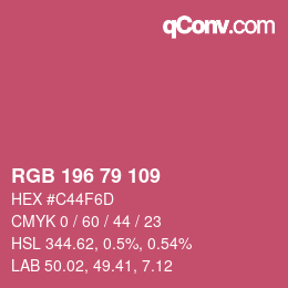 Color code: RGB 196 79 109 | qconv.com