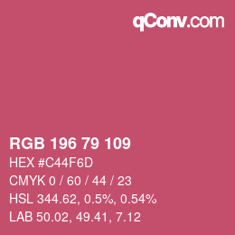 Código de color: RGB 196 79 109 | qconv.com