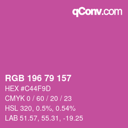 Farbcode: RGB 196 79 157 | qconv.com