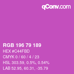 カラーコード: RGB 196 79 189 | qconv.com