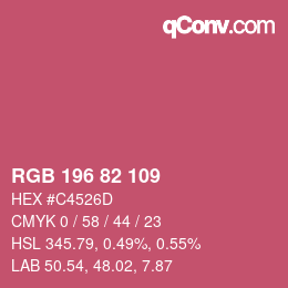 Farbcode: RGB 196 82 109 | qconv.com