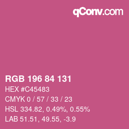 Color code: RGB 196 84 131 | qconv.com